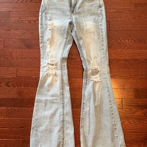 2/$25 EUC Empyre Light Blue Distressed Flare Jeans